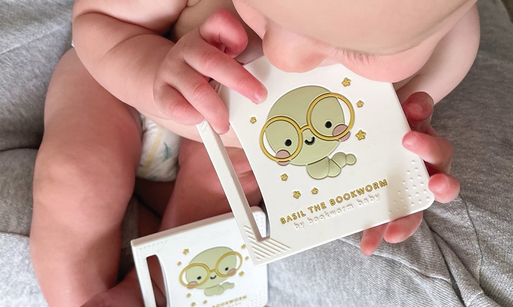 A New Kind of Teether with Bookworm Baby