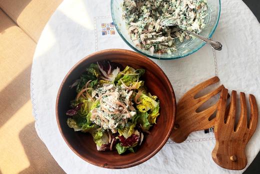 A Simple (and Delicious) Tarragon-Dandelion Chicken Salad